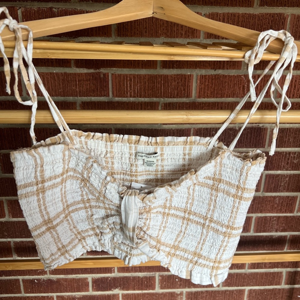 American Eagle ruched adjustable crop top
